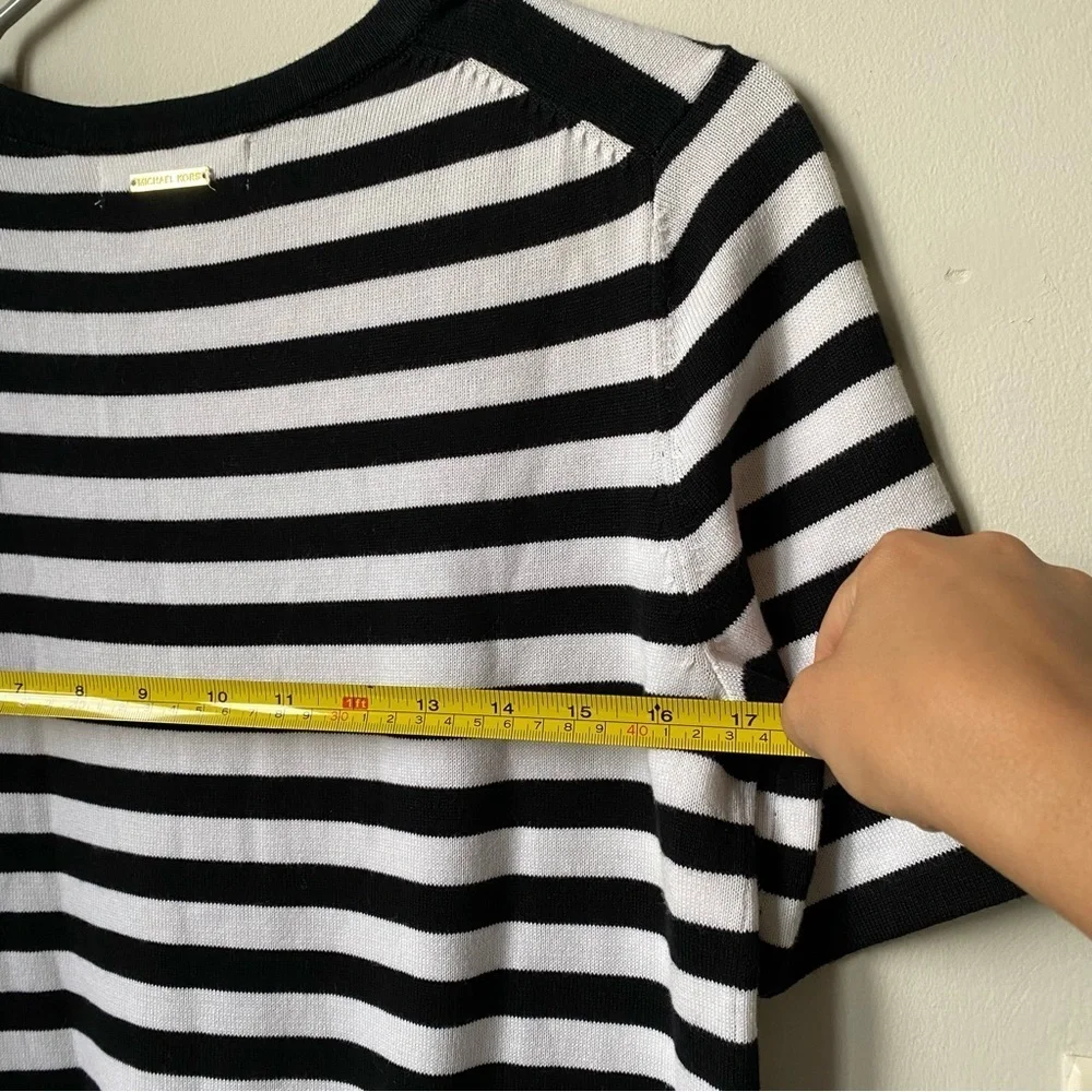 Michael Kors Black & White Striped Mini Dress Size S